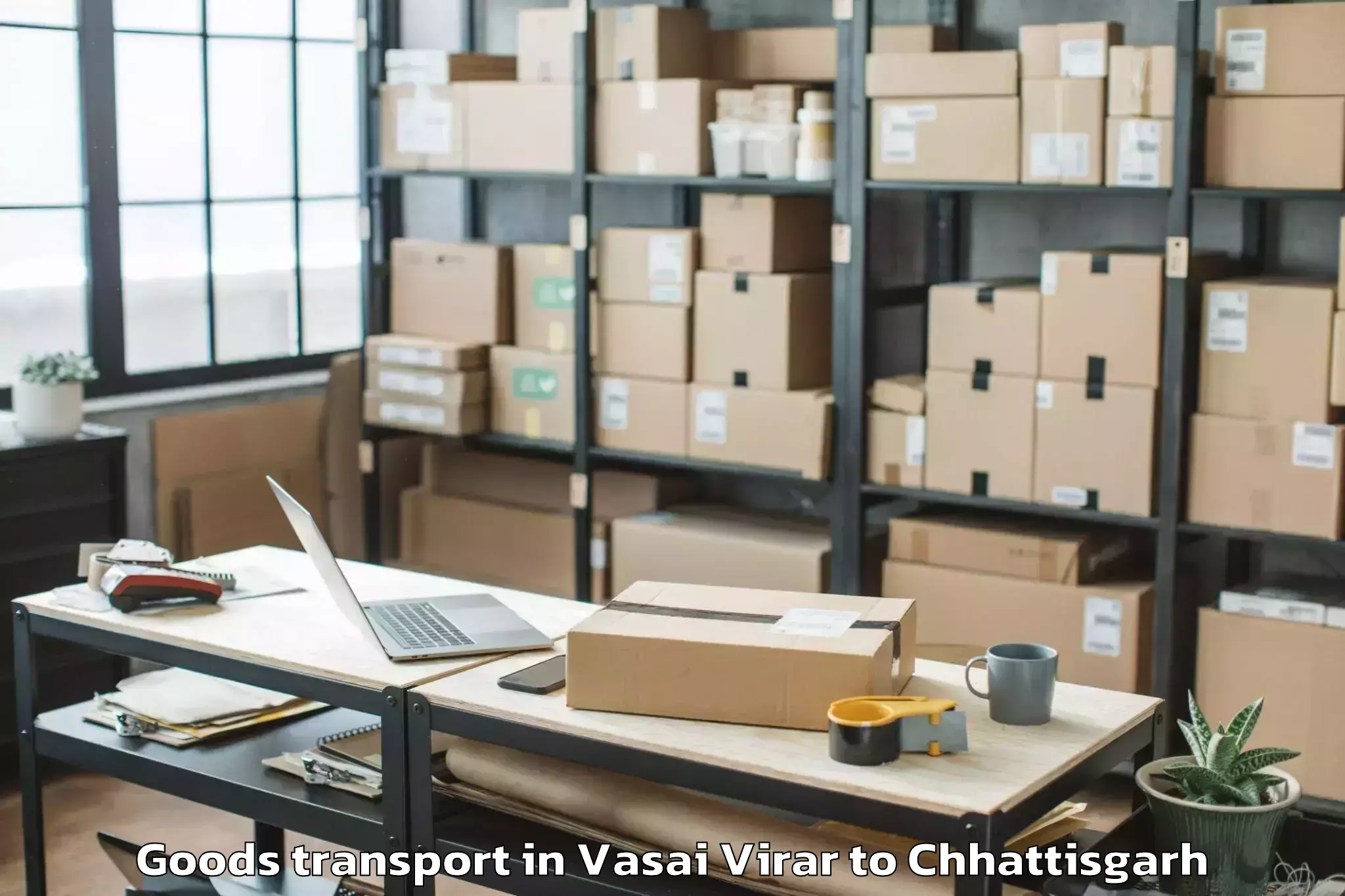 Hassle-Free Vasai Virar to Kirandul Goods Transport